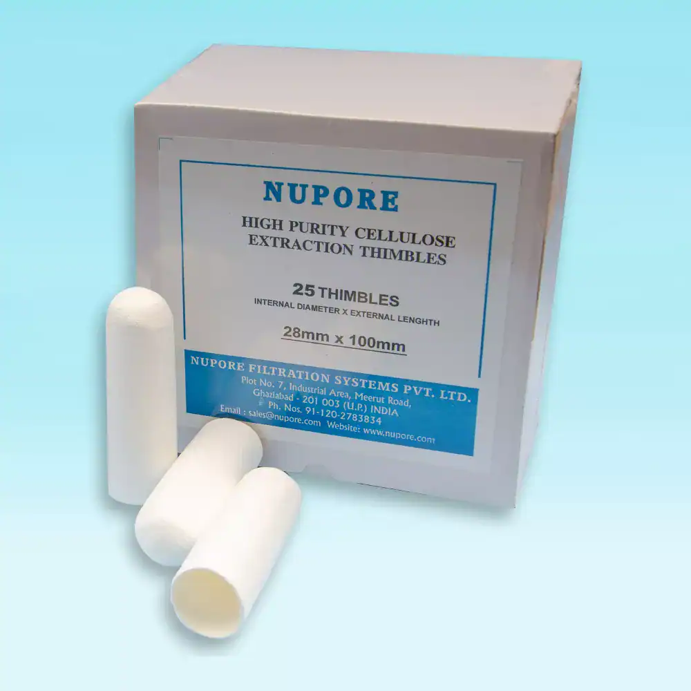 stack sampling cellulose glass microfibre thimbles